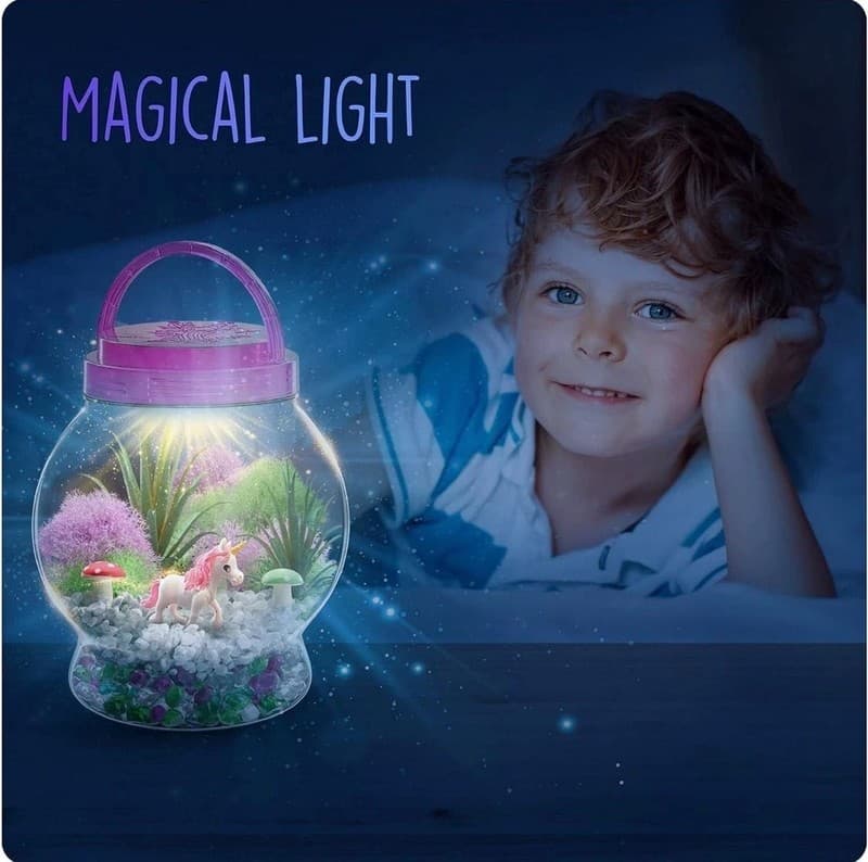 Dan&Darci Light-Up Unicorn Terrarium Kit for Kids - DIY Science & Craft Set - Thumbnail 6