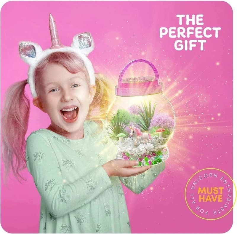 Dan&Darci Light-Up Unicorn Terrarium Kit for Kids - DIY Science & Craft Set - Thumbnail 4