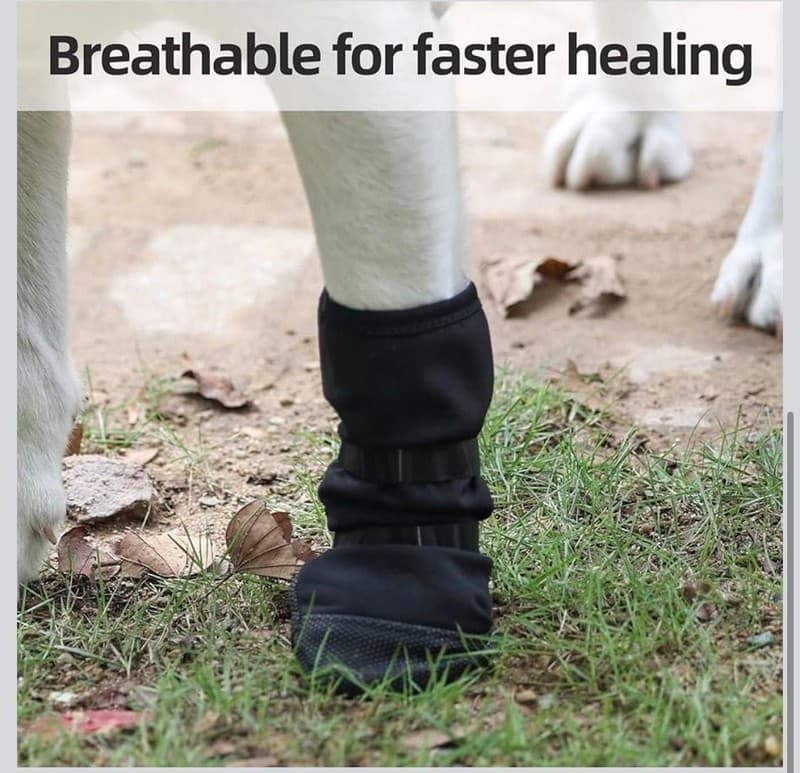 Ubxvamm Dog Paw Wound Recovery Boot - Breathable Anti-Lick Protector for Injured - Thumbnail 6
