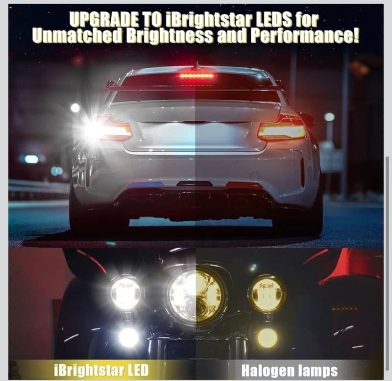 iBrightstar 3157 3156 LED Bulb White for Backup Reverse Lights Tail Brake Lights - Thumbnail 3