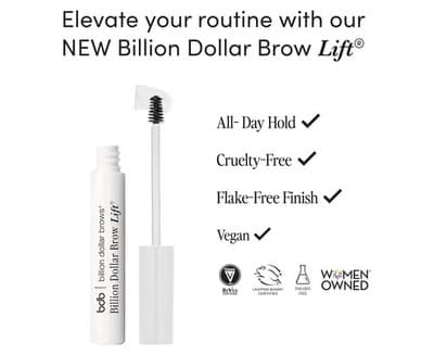 Billion Dollar Brows BROW LIFT Clear Brow Gel .135oz/4ml Full Size - Thumbnail 3