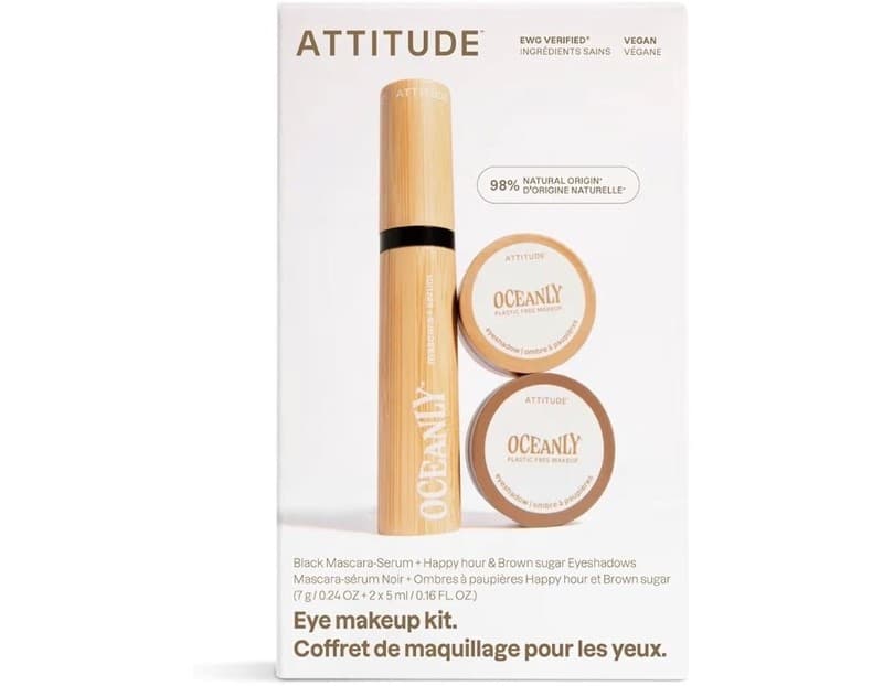 ATTITUDE Oceanly Eye Makeup Kit - Black Mascara-Serum & 2 Eyeshadows (Happy Hour