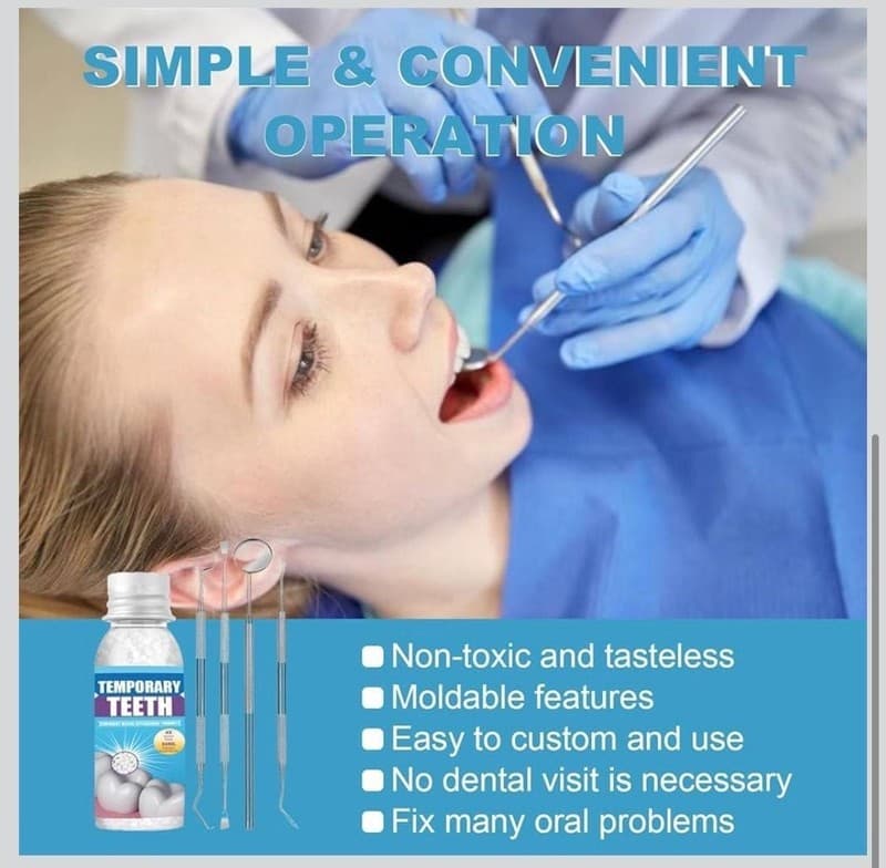 30ml Temporary Tooth Repair Kit with 4-Piece Dental Tool Set and Moldable Therma - Thumbnail 4