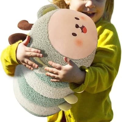 Kawaii Green Caterpillar Plush Body Pillow Stuffed Animal Toy - Thumbnail 3