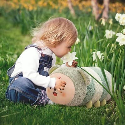 Kawaii Green Caterpillar Plush Body Pillow Stuffed Animal Toy - Thumbnail 6