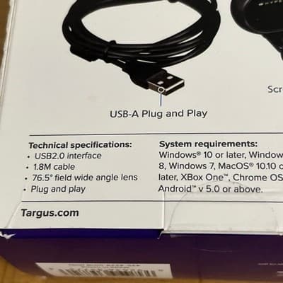 Targus HyperCam 1080p HD Webcam HC437 AVC041 with Privacy Cover - Thumbnail 9
