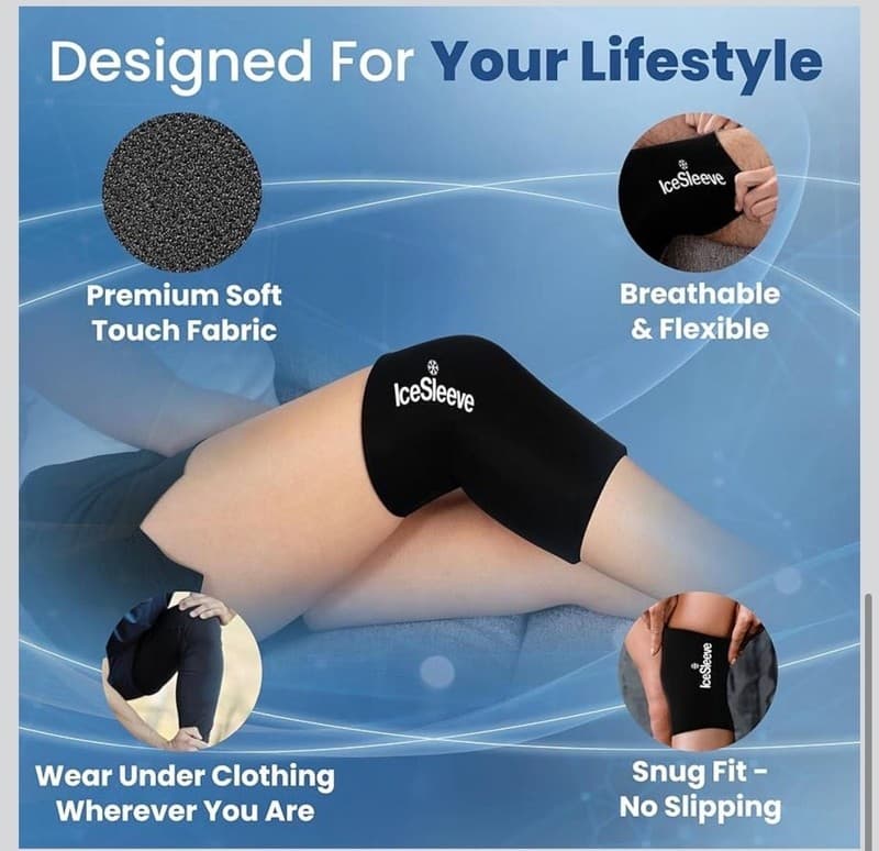 IceSleeve Cooling Compression Cold Therapy Sleeve for Elbow and Knee - Thumbnail 6