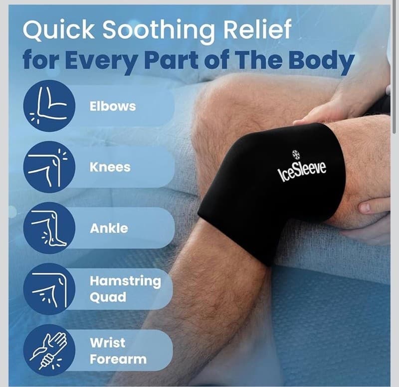IceSleeve Cooling Compression Cold Therapy Sleeve for Elbow and Knee - Thumbnail 2