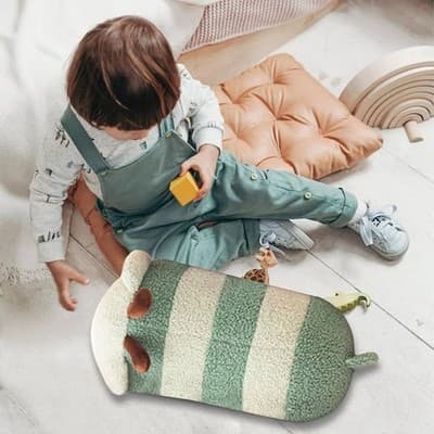 Kawaii Green Caterpillar Plush Body Pillow Stuffed Animal Toy - Thumbnail 5