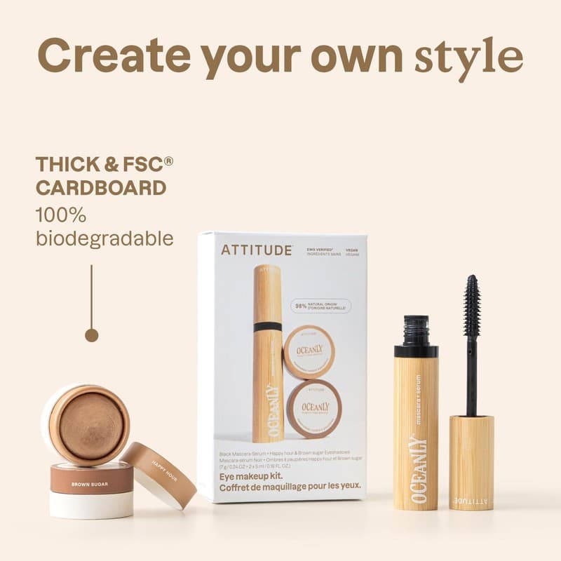 ATTITUDE Oceanly Eye Makeup Kit - Black Mascara-Serum & 2 Eyeshadows (Happy Hour - Thumbnail 2