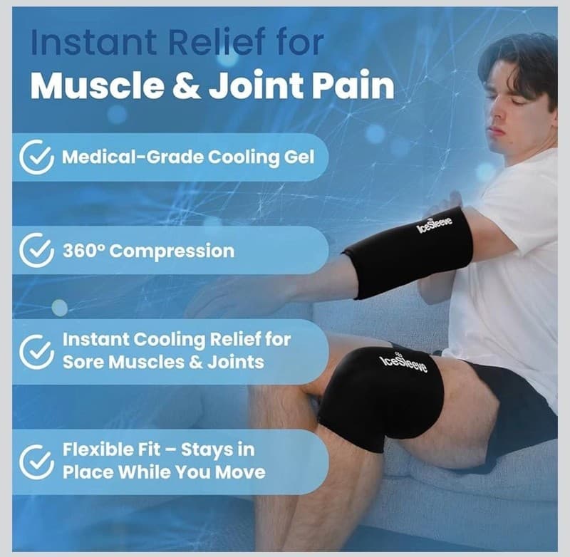 IceSleeve Cooling Compression Cold Therapy Sleeve for Elbow and Knee - Thumbnail 7