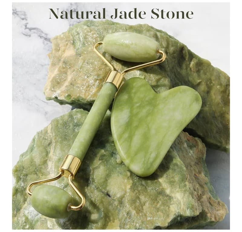 BAIMEI IcyMe Jade Roller and Gua Sha Face Roller Skin Care Tools Set - Thumbnail 3