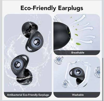 Ear Plugs for Sleeping Noise Cancelling, Reusable Silicone Earplugs for Sleeping - Thumbnail 4