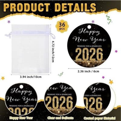 18 Sets 2026 New Year's Eve Party Favors, Acrylic Clear Shot Glasses with Cheers - Thumbnail 4