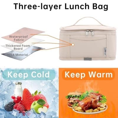 MoiFasl Insulated Leak-Proof Lunch Bag with Adjustable Shoulder Strap - Thumbnail 7