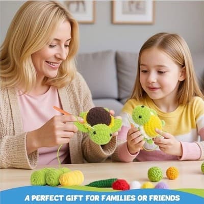 Pop Cochie Fruit Turtle Crochet Kit for Beginners, 5-in-1 Amigurumi Set - Thumbnail 7