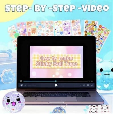 Nano Tape Bubble Kit for Kids, 4 Sticky Ball Tapes and 6 Nano Tapes, Squishy ... - Thumbnail 7