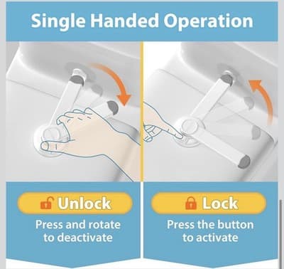 4our Kiddies Baby Toilet Lock 2 Pack for Child Safety, Baby Proof Toilet Seat - Thumbnail 5
