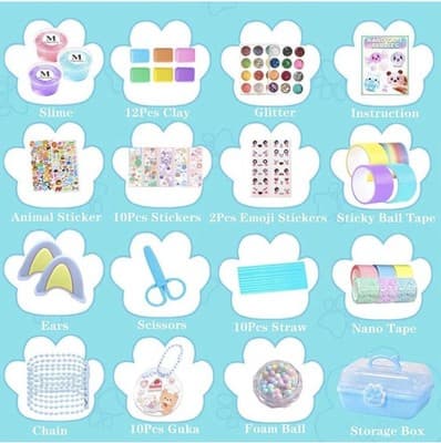 Nano Tape Bubble Kit for Kids, 4 Sticky Ball Tapes and 6 Nano Tapes, Squishy ... - Thumbnail 2