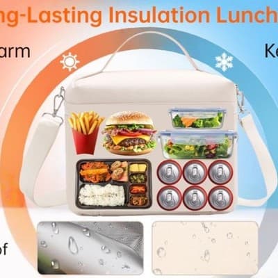 MoiFasl Insulated Leak-Proof Lunch Bag with Adjustable Shoulder Strap - Thumbnail 2