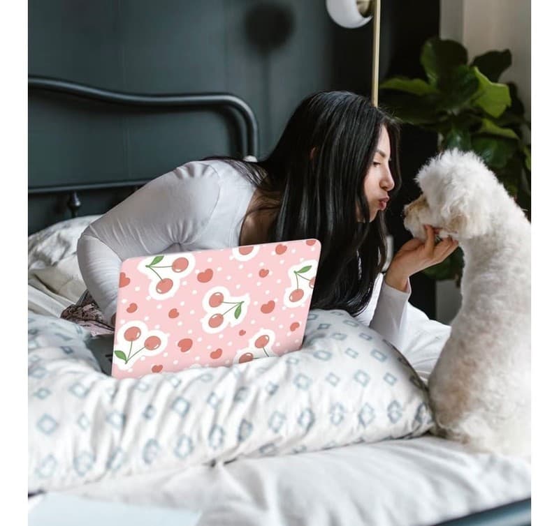 Seorsok Pink Cherry Hard Shell Case with Keyboard Cover for MacBook Pro 13 inch - Thumbnail 2