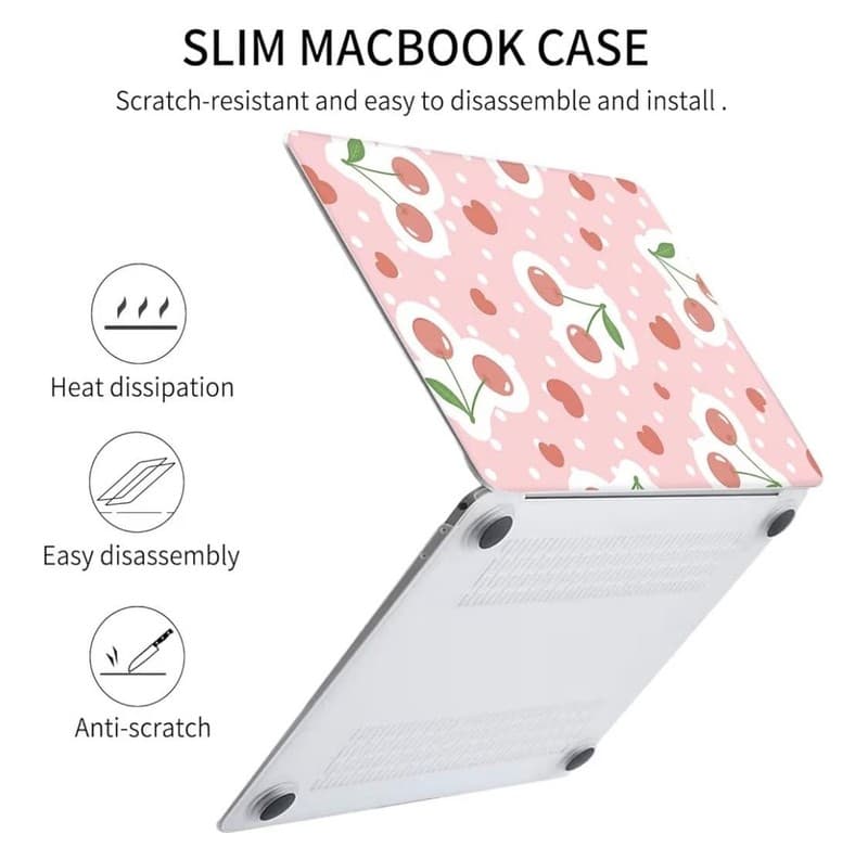 Seorsok Pink Cherry Hard Shell Case with Keyboard Cover for MacBook Pro 13 inch - Thumbnail 5