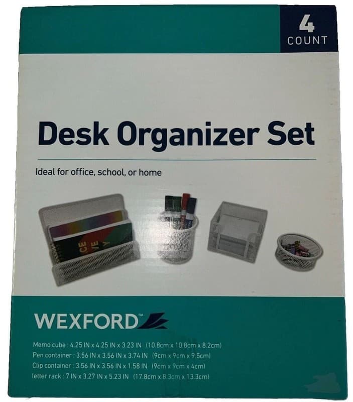 Wexford 4-Count Mesh Desk Organizer Set - Thumbnail 2