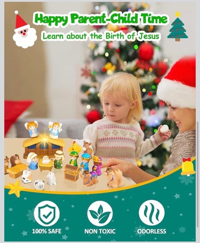 Nativity Advent Calendar for Kids - 25 Piece Religious Christmas Countdown Plays - Thumbnail 6