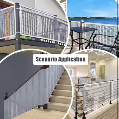 Banister Guard Balcony Netting Stairs Railing Stairs Nylon Net 10 ft L x 2.6 - Thumbnail 7