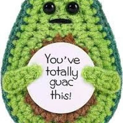 Positive Energy Crochet Avocado Emotional Support Gift