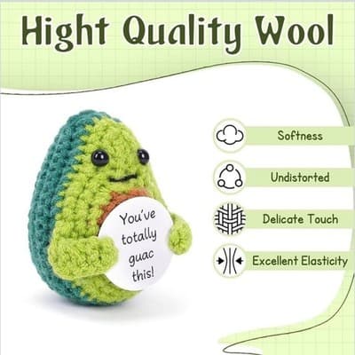 Positive Energy Crochet Avocado Emotional Support Gift - Thumbnail 3