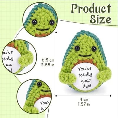 Positive Energy Crochet Avocado Emotional Support Gift - Thumbnail 2