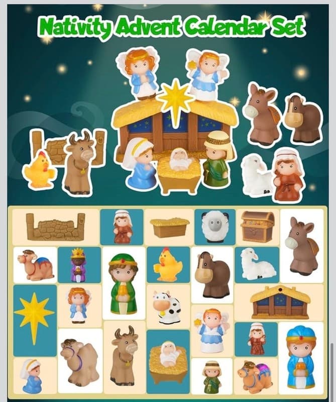 Nativity Advent Calendar for Kids - 25 Piece Religious Christmas Countdown Plays - Thumbnail 7