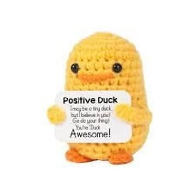 Handmade Crochet Positive Duck Emotional Support Plushie - Thumbnail 2
