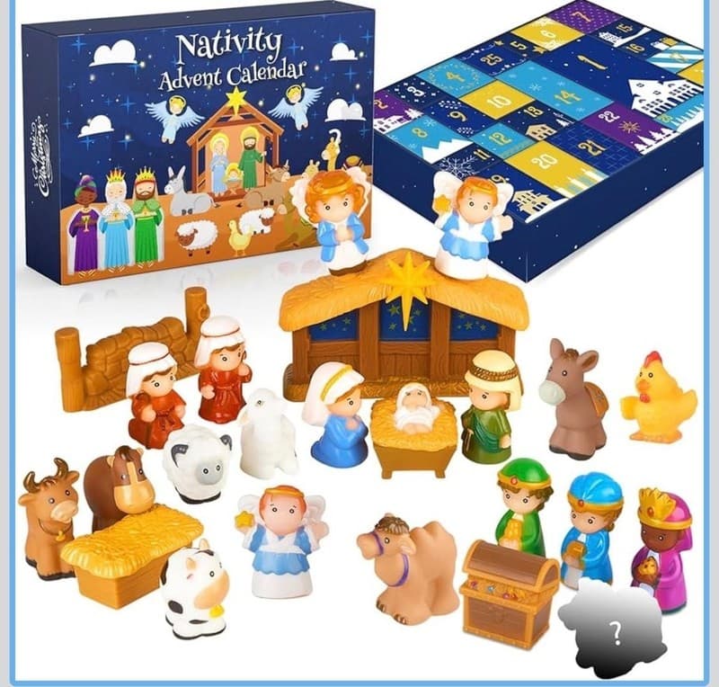Nativity Advent Calendar for Kids - 25 Piece Religious Christmas Countdown Plays - Thumbnail 3