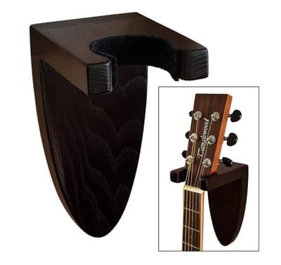 TESLYAR Ash Wood Guitar Wall Mount – Black (Universal)