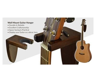 TESLYAR Ash Wood Guitar Wall Mount – Black (Universal) - Thumbnail 4