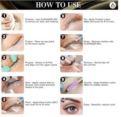 Lash Lift Kit, Eyelash Perm Kit, Long-Lasting Curling & Lifting, Gentle Formula - Thumbnail 4