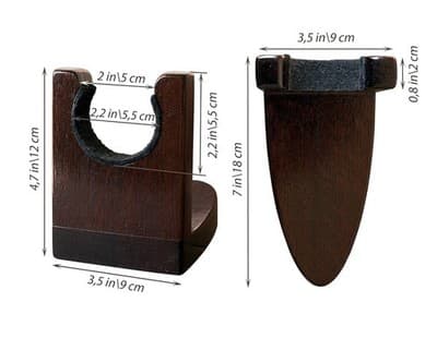 TESLYAR Ash Wood Guitar Wall Mount – Black (Universal) - Thumbnail 2