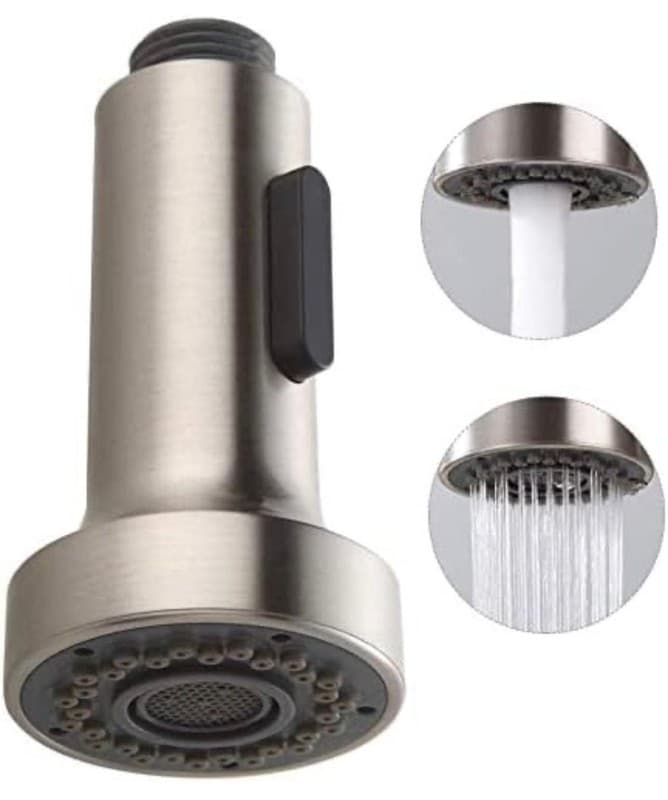 Homelody 2-Function Pull Down Kitchen Faucet Sprayer Replacement Head Brushed Ni