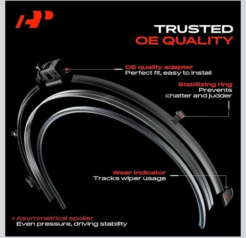 A-Premium 26" and 22" OE Quality Wiper Blades for Mercedes-Benz GLE-Class, GLS-C - Thumbnail 4