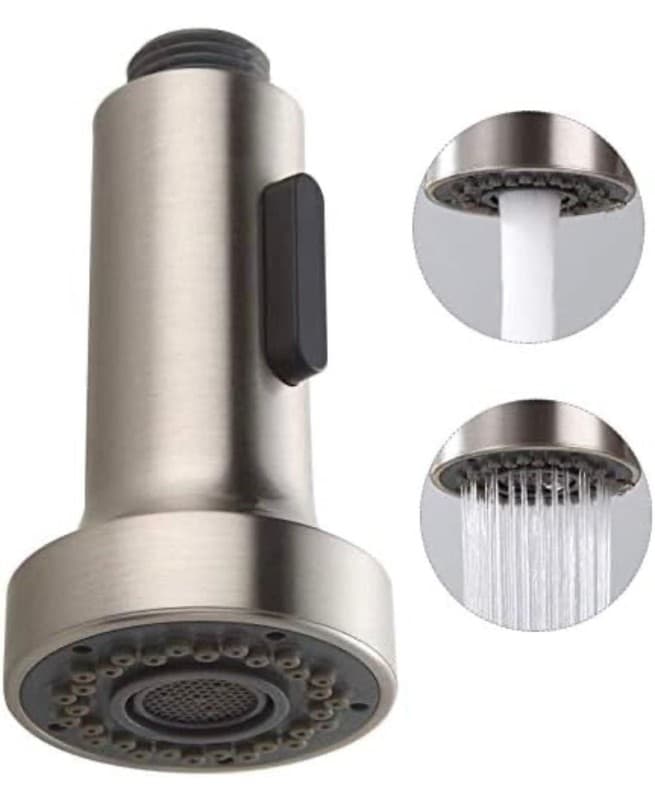 Homelody 2-Function Pull Down Kitchen Faucet Sprayer Replacement Head Brushed Ni - Thumbnail 8