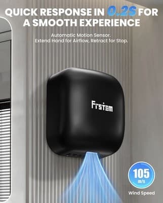 1800W Commercial Hand Dryers, High Speed Hand Dryer for Home, Bathrooms - Thumbnail 2