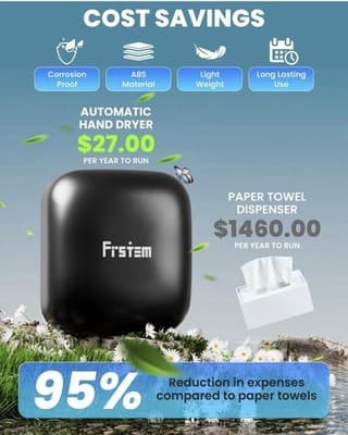 1800W Commercial Hand Dryers, High Speed Hand Dryer for Home, Bathrooms - Thumbnail 8