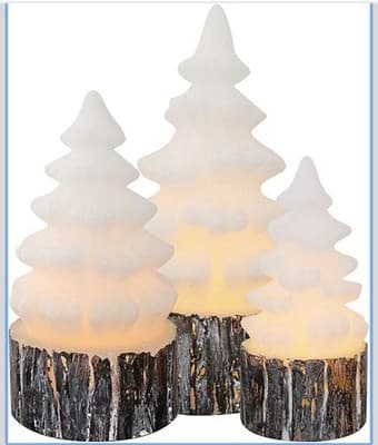 Christmas Tree Flameless Candles Battery Operated with Timer, LED A-Birch Bark