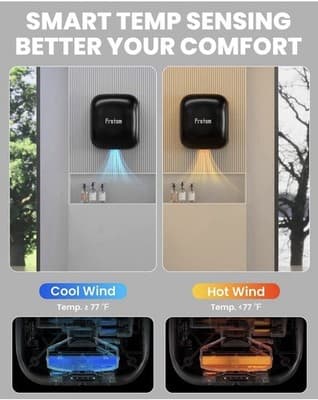 1800W Commercial Hand Dryers, High Speed Hand Dryer for Home, Bathrooms - Thumbnail 4