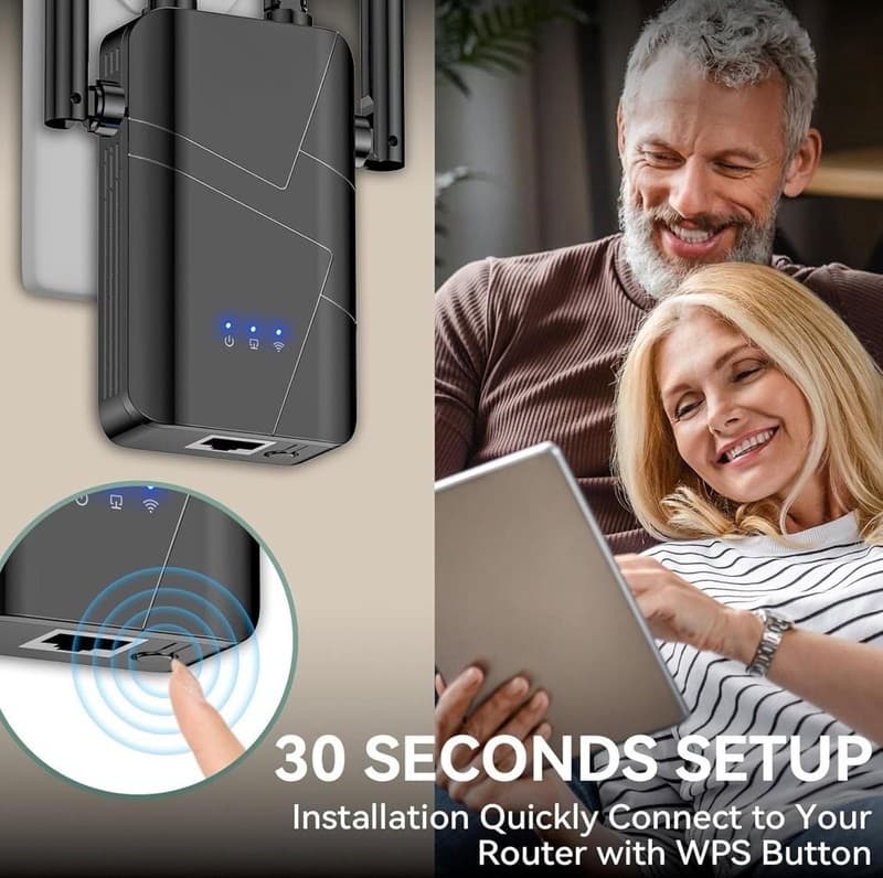Baetaey 300Mbps Wireless WiFi Range Extender Signal Booster with 4 Antennas and - Thumbnail 3