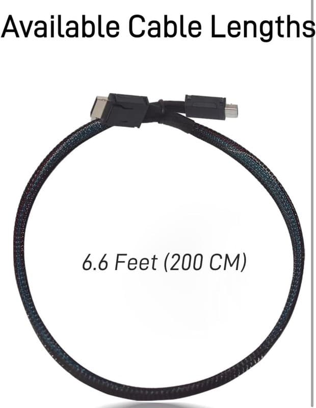 OCuLink PCIe 4.0 SFF-8611 Cable, 6.6 Feet (200 CM) Male to Male eGPU Extension C - Thumbnail 6