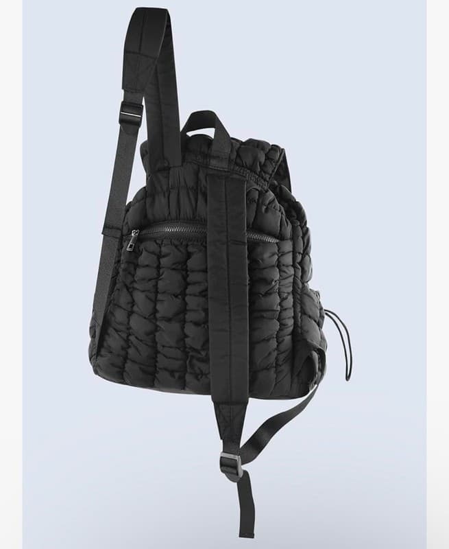 CONTAIL Black Puffy Quilted Backpack Lightweight Cloud Bag - Thumbnail 3
