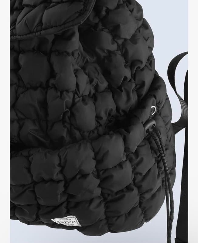 CONTAIL Black Puffy Quilted Backpack Lightweight Cloud Bag - Thumbnail 4